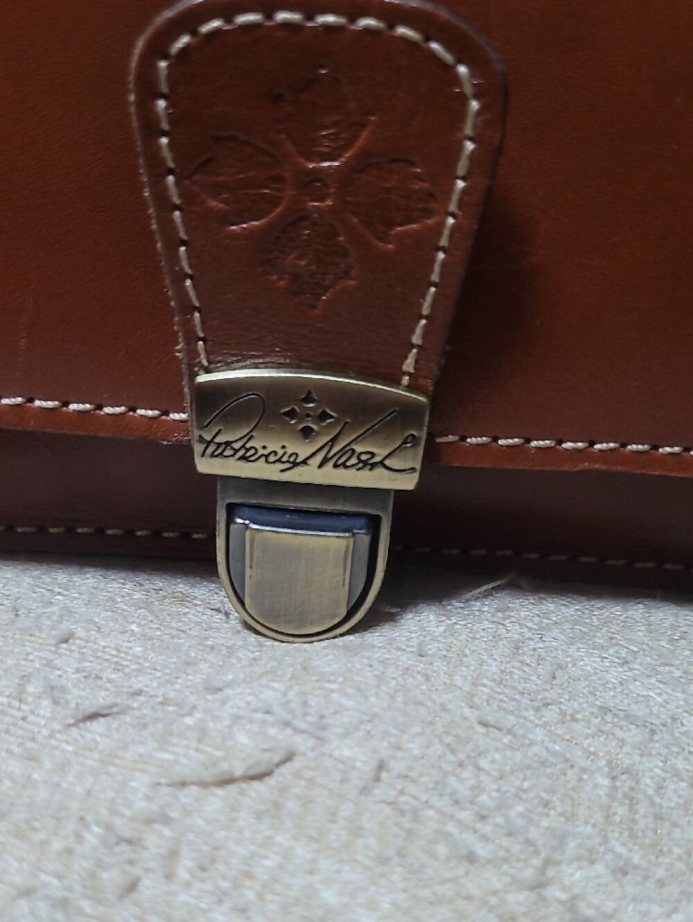 Patricia Nash Cognac Leather Crossbody Satchel - Picture 2 of 9